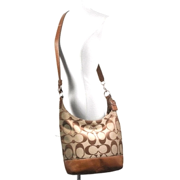 ☆Like New☆Gorgeous COACH Signature North South Convertible Pieced Leather Duffle - Picture 2 of 16